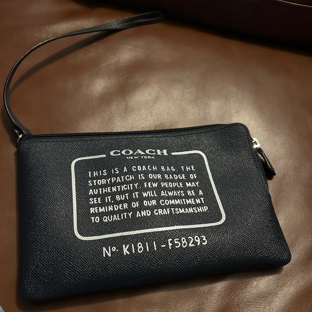 Coach Navy Wristlet Bag